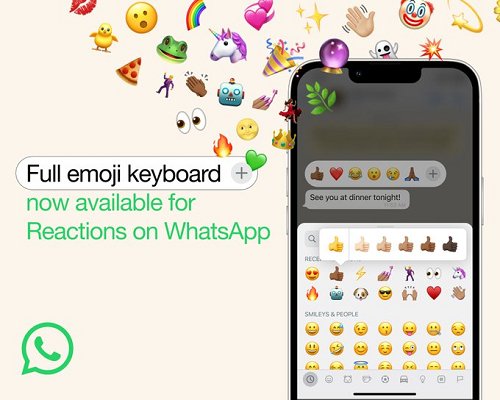 Whatsapp: gli utenti possono aggiungere qualsiasi emoji come reazione